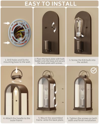 15" Outdoor Wall Light Bronze Porch Light 2 (2 Count)