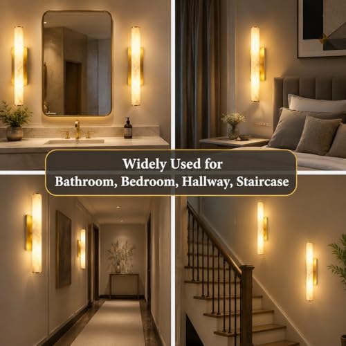 Alabaster Wall Sconces Set of 2