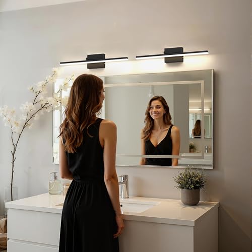 24 Inch Black Vanity Light Bar Over Mirror Rotatable 3CCT
