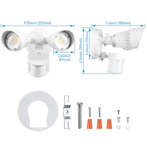 3CCT Motion Sensor Security Lights Dusk to Dawn IP65 White