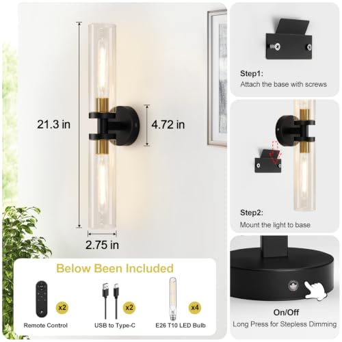 Battery Operated Wall Sconces Set of Two (2 Count)