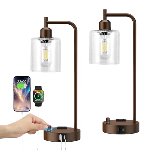 Industrial Table Lamps for Bedrooms Set of 2 (2 Count)