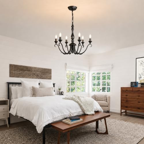 Farmhouse Vintage Antique Black Chandelier (Classic Black)