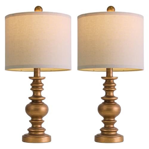 20" Antique Gold Table Lamps Set of 2 (2 Count)