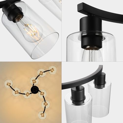 9 Light Black Modern Chandeliers for Dining Room