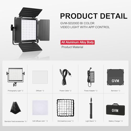 GVM 800D RGB LED Light Panel (2 Count)