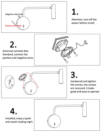 Wall Mounted Reading Light for Bedroom