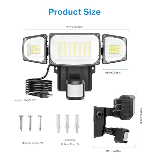 70W Motion Sensor Outdoor Light Plug in