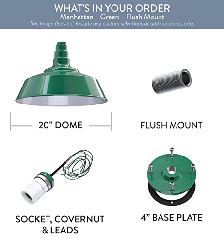 Industrial Pendant Light 20 Inch Extra Large Steel Warehouse Dome