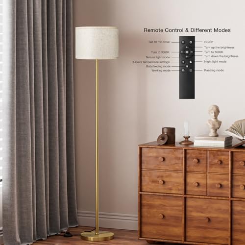 60'' Modern Floor Lamp with Remote
