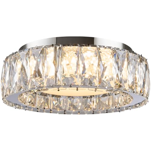11 Inch Dimmable Luxury Crystal LED Flush Mount Ceiling Light