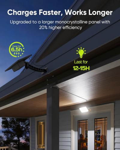 1000 Lumen 299 LED Solar Dusk to Dawn Light Outdoor Gray 2 Pack (2 Count)