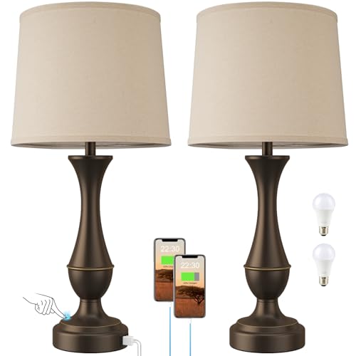 Touch Lamps for Nightstand (2 Count)