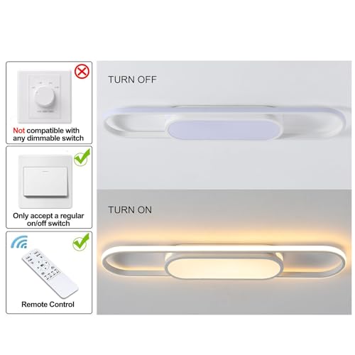 Modern LED Ceiling Light 31.5in Dimmable Linear Ceiling Light