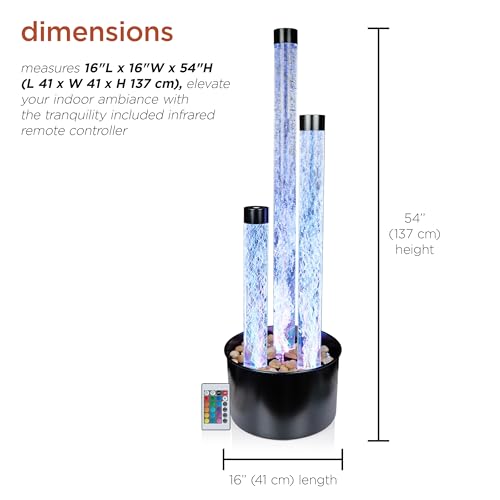 MLT166BK 54" 3 Tier Acrylic Bubble Fountain with Remote Control and 16