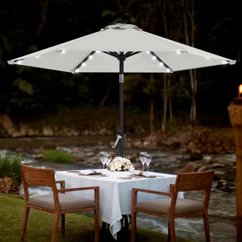 7.5ft Patio Umbrella with Solar Lights