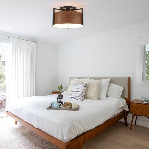 15'' Farmhouse Semi Flush Mount Ceiling Light