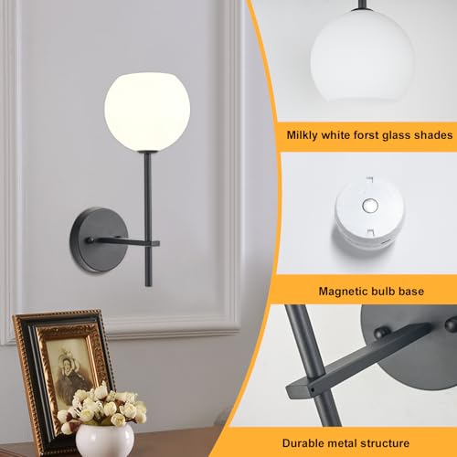 Black Battery Operated Wall Sconces Set of 2 (2 Count)