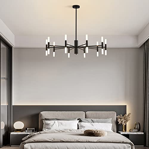 Lighting Mid Century Modern Black Sputnik Ceiling Light