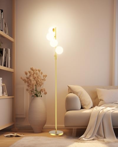 Mid Century Modern 4 Globe Gold Floor Lamp (4 Count)
