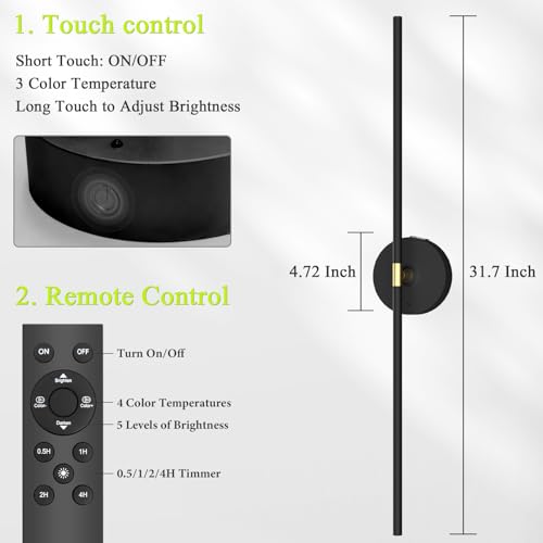 Battery Operated Wall Sconce Set of 2 (2 Count)