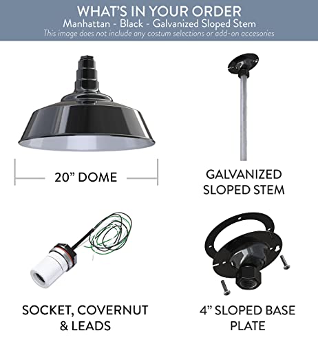 Industrial Pendant Light 20 Inch Extra Large Steel Warehouse Dome