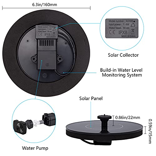 Solar Fountain for Bird Bath