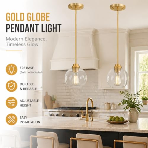 Gold Globe Pendant Light (3 Count)