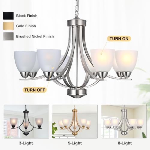 8 Light Farmhouse Chandelier for Dining Room Lighting Fixtures Hanging