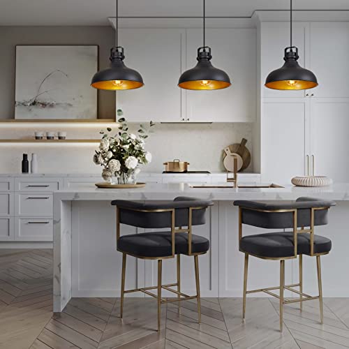 Black Farmhouse Pendant Lights Kitchen Island Fixtures (2 Count)
