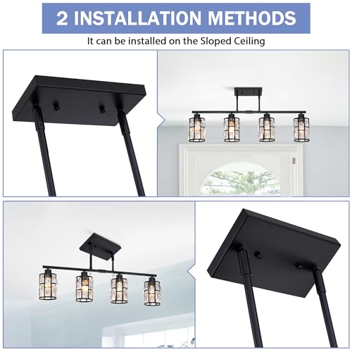 Crystal Pendant Light Fixture for Kitchen Island Dining Room