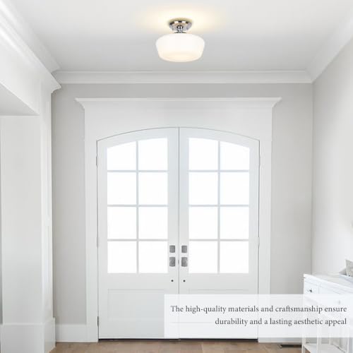 Schoolhouse Style Semi Flush Mount Ceiling Light Fixture