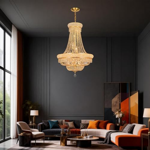 Gold Crystal Chandeliers for Dining Room