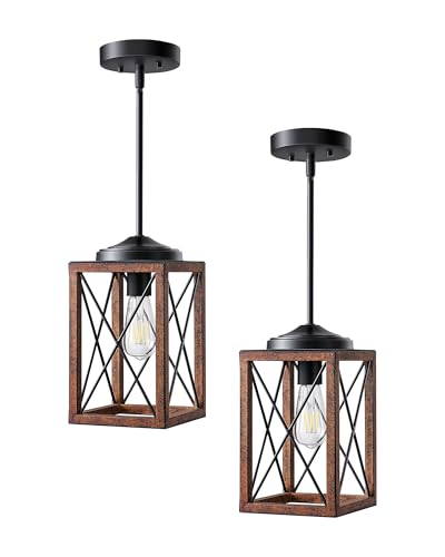 2 Pack Farmhouse Pendant Light (2 Count)