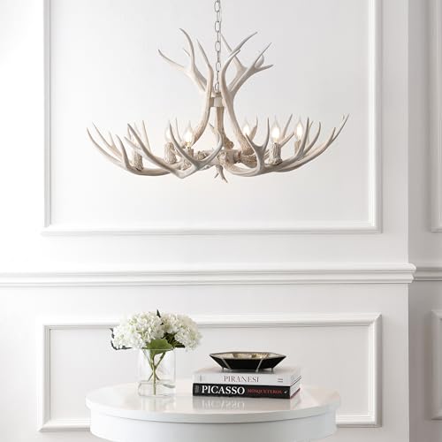 Eldora 6 Light Resin Antler Chandelier 33"