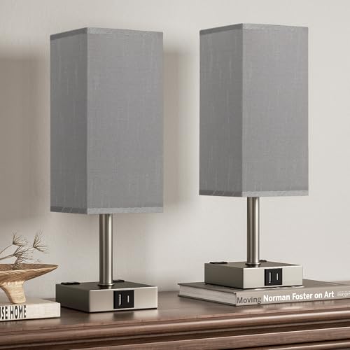 Grey Touch Lamps Set of 2 for Bedroom (2 Count)
