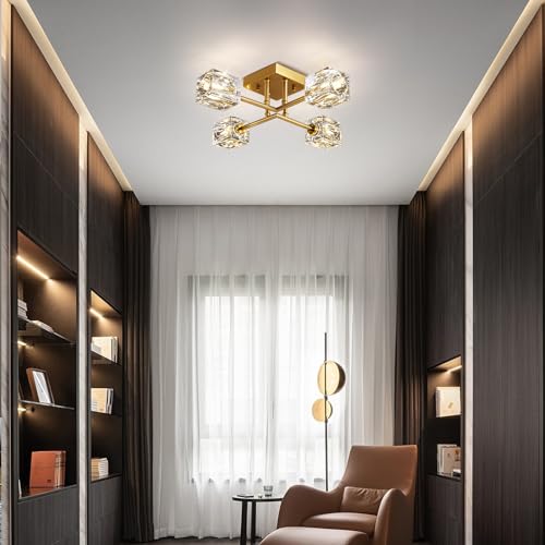 Gold Modern Sputnik Chandelier Ceiling Light Fixtures