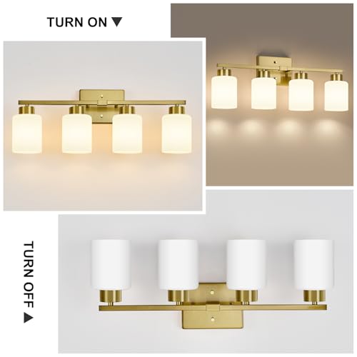 Brushed Gold Bathroom Light Fixtures Vanity Lights Over Mirror