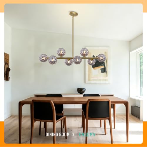 Gold Chandelier Linear Globe Dining Room Light Fixture Long Island Light