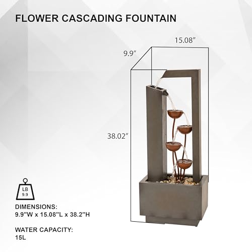 38 Inch Freestanding Sculptural Metal Multi