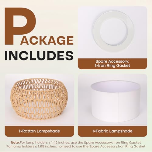 Boho Rattan Lamp Shade
