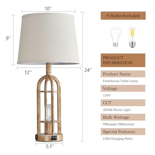 Table Lamps for Living Room End Table Set of 2 (2 Count)