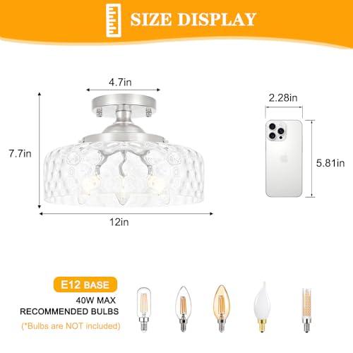 Brushed Nickel Semi Flush Mount Ceiling Light
