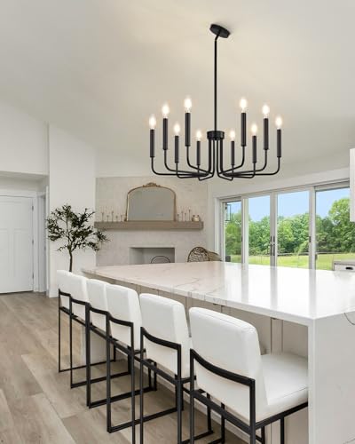 10 Light Black Chandelier