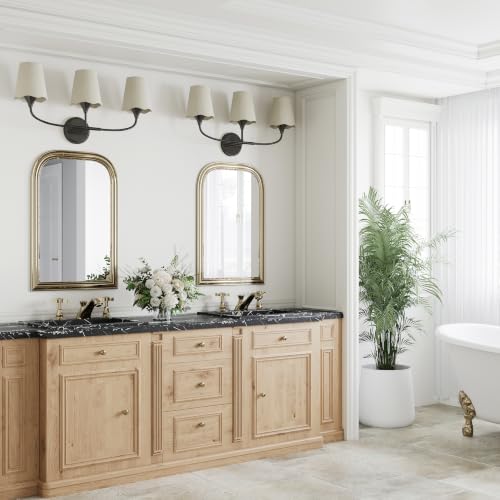 Black Bathroom Light Fixtures Over Mirror (Black / 3 Light)