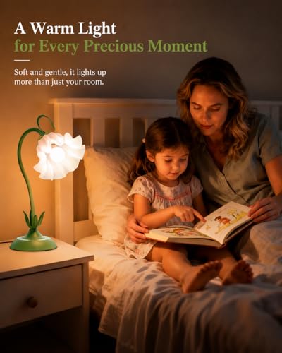 Flower Table Lamp Cute Desk Lamp for Bedroom Home Decor