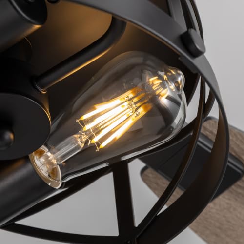 52 Inch Ceiling Fan with Light and Remote Control (Black / 52 Inch)