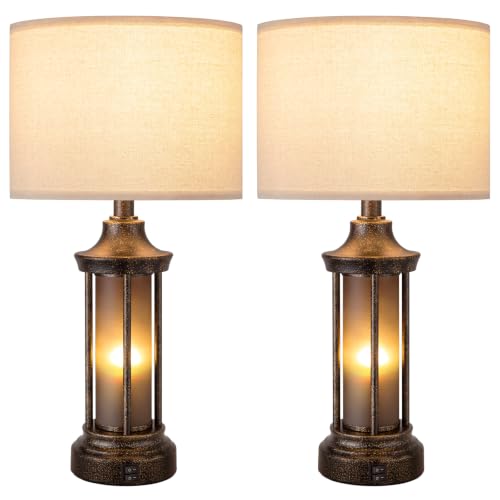 24" Farmhouse Table Lamps for Living Room