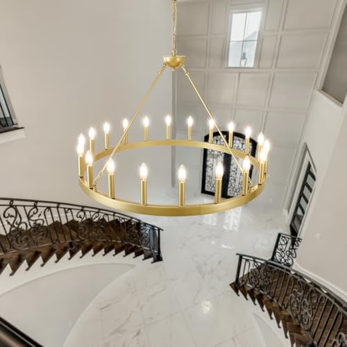 40" Gold Wagon Wheel Chandelier 20