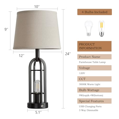 24" Table Lamps for Living Room Set of 2 (2 Count)